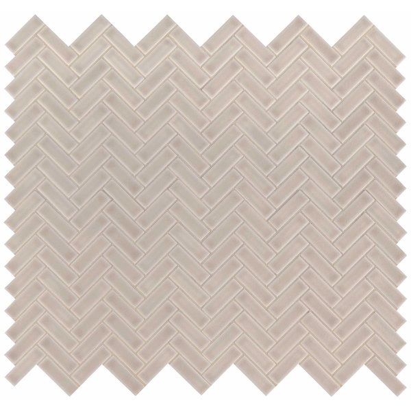 Msi Portico Pearl Herringbone 11.3 In. X 12.56 In. X 8 Mm Glossy Ceramic Mesh-Mounted Mosaic Tile, 10PK ZOR-MD-0242